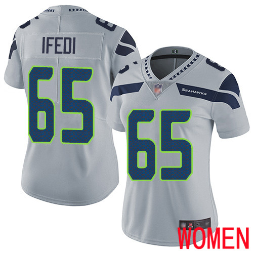Seattle Seahawks Limited Grey Women Germain Ifedi Alternate Jersey NFL Football 65 Vapor Untouchable